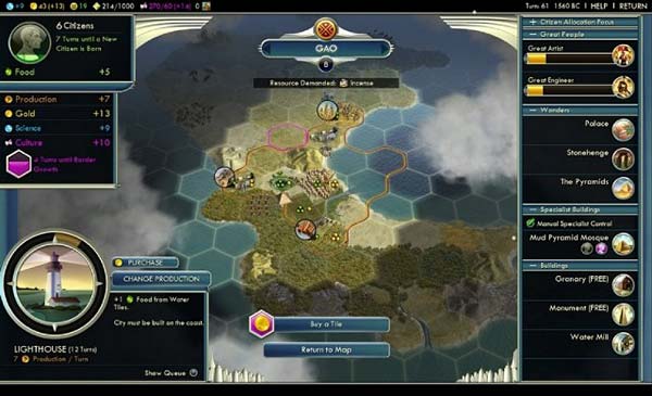 Screen z gry Civilization V